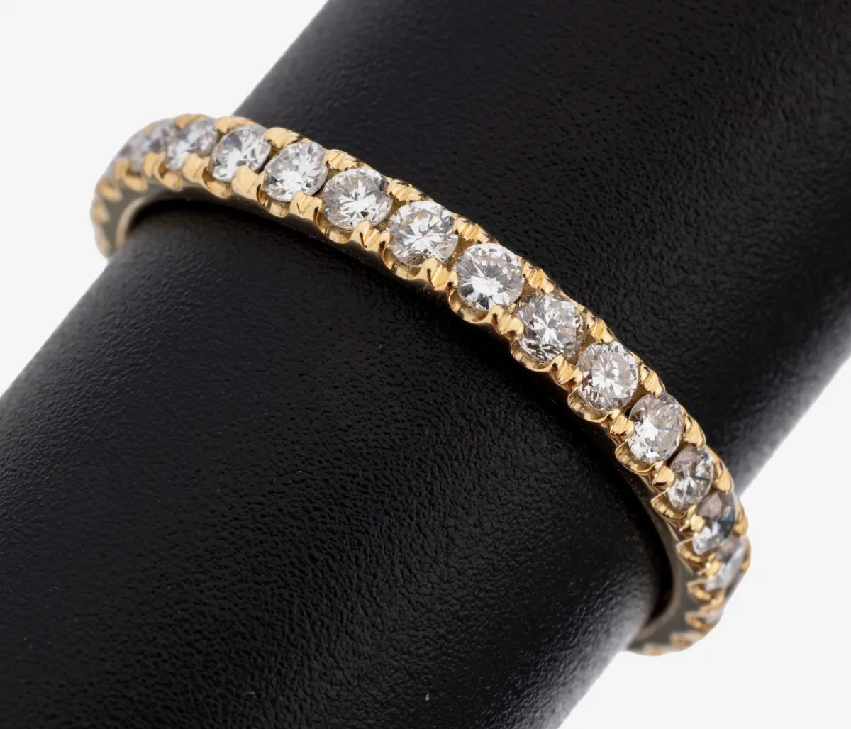Bague memory diamant 14 kt or, or 585/000, 31 diamants env. 0.92 ct (grav.)