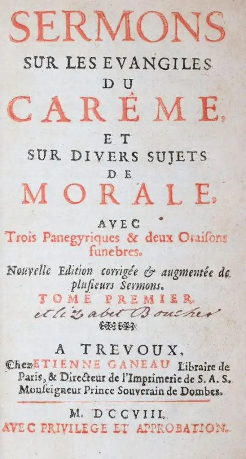Massillion,J.B. – Sermons sur les evangiles du careme, et sur divers sujets de morale..