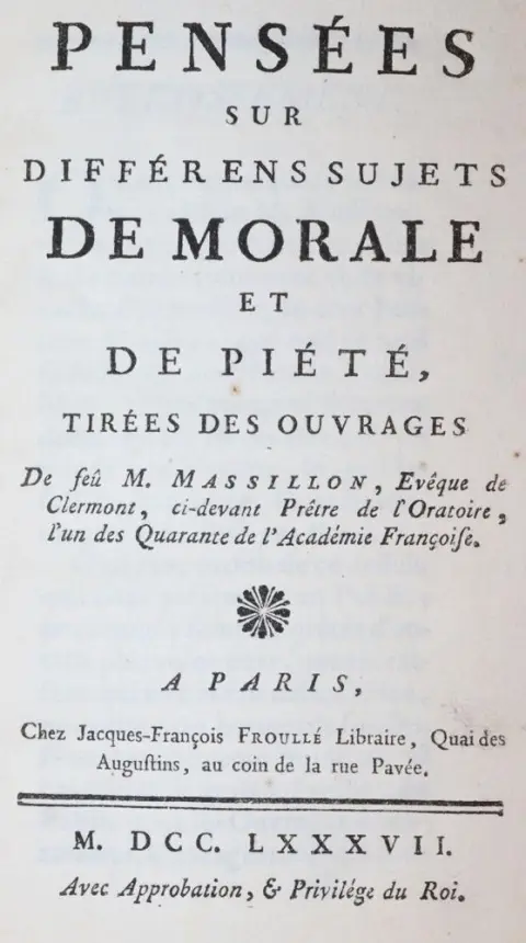 Massillon,(J.B.). – Pensees sur differens sujets de morale et de piete, tirees des ouvrages