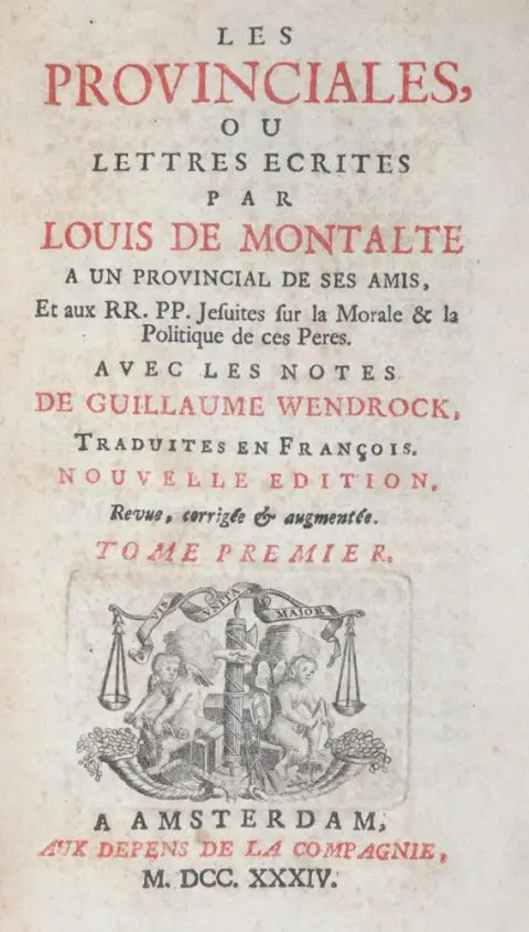 Montalte,L.de (d.i. B.Pascal). – Les Provinciales, ou lettres ecrites par Louis de Montalte..
