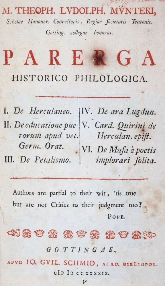 Münter,G.L. – Parerga historico philologica