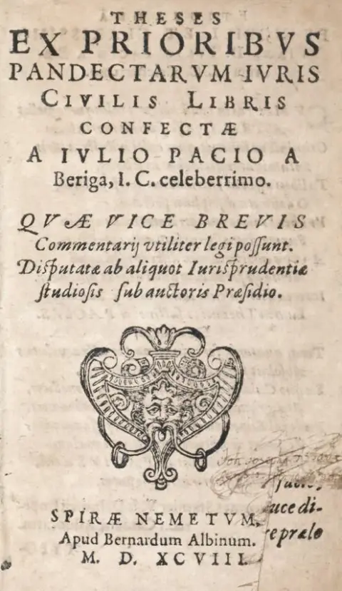 Pace, G. – Theses ex prioribus pandectarum iuris civilis libris