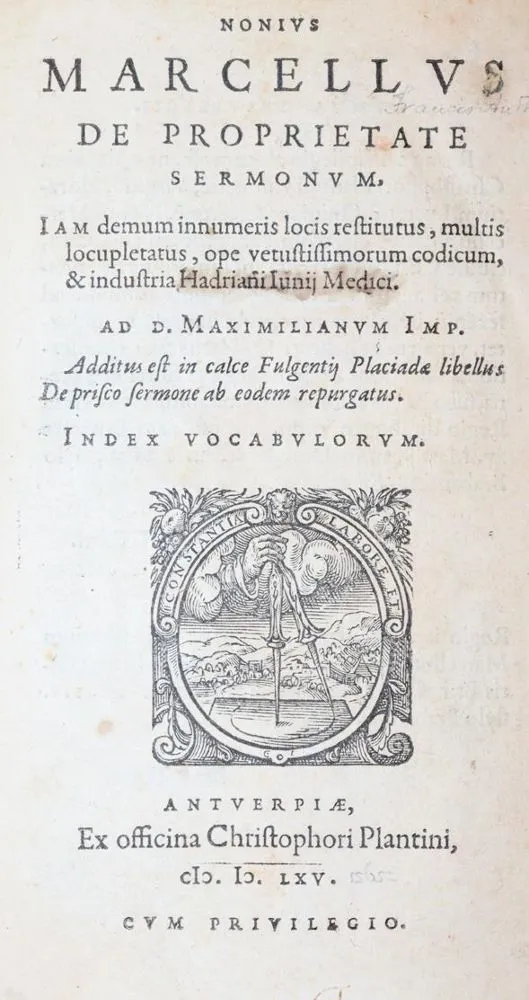 Nonius Marcellus. – De proprietate sermonum.