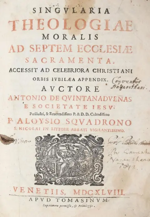 Quintanaduenas,A.de. – Singularia Theologiae Moralis ad Septem Ecclesiae Sacramenta..