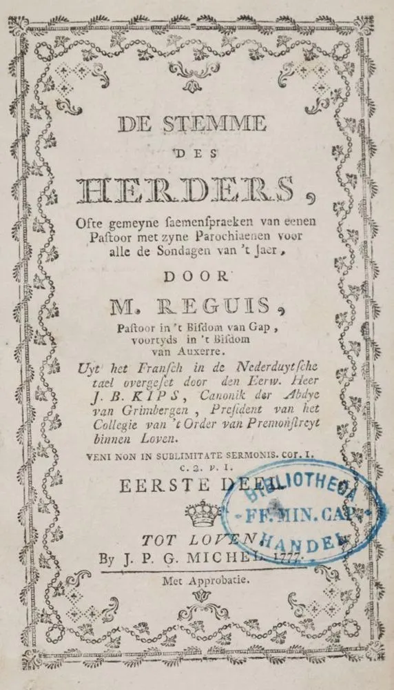 Reguis,(F.L.). – De Stemme des Herders..