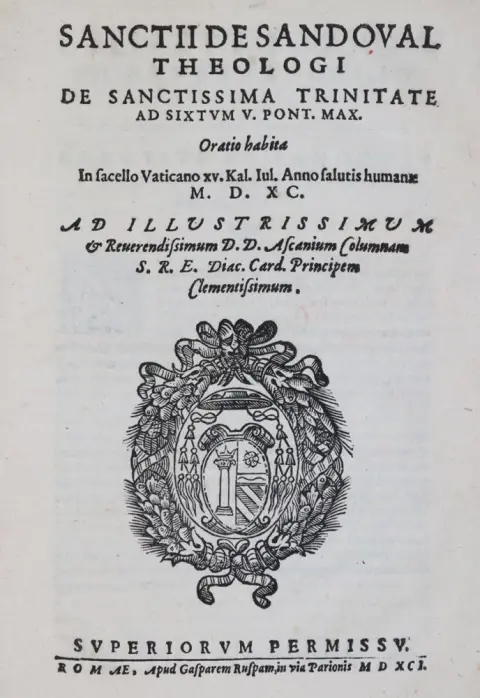 Sandoval,S.de. – De sanctissima trinitate ad Sixtvm V..