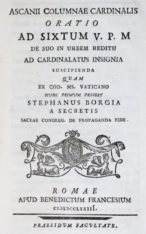 Colonna,A. – Oratio ad Sixtum V