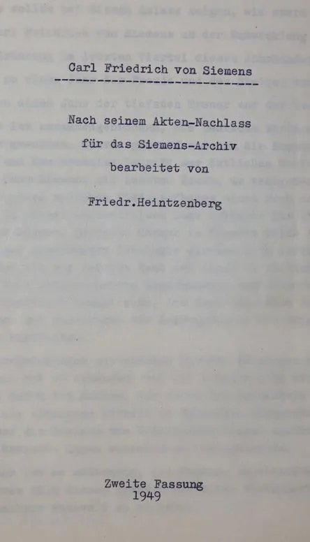 Heintzenberg,F. – Carl Friedrich von Siemens