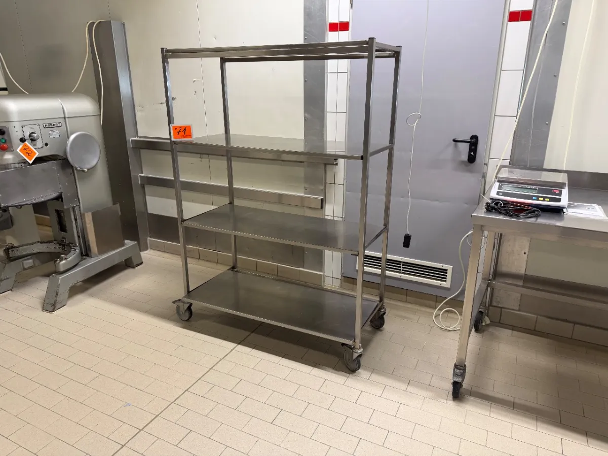 RVS transportwagen (afm.: 120 x 50 x 166 cm)