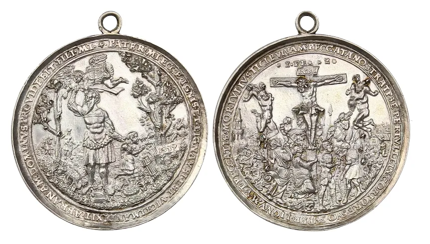 Saxony under John Frederick the Magnanimous (1532–1547) – silver medal with soldered details by Hans Reinhart the Elder, dated 1537