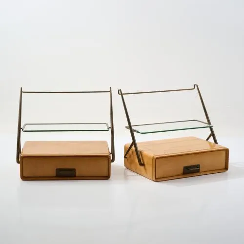 Silvio Cavatorta – Deux tables de nuit à fixation murale, 1955 (projet)