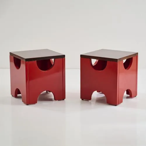 Ettore Sottsass – Deux tables d'appoint 'Dado' - 'T29', 1963 (projet)
