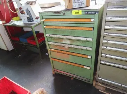1 tool cabinet, approx. 70 x 80 x 100 cm, 7 drawers, locked