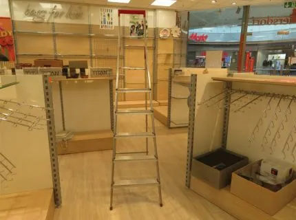 1 aluminium folding ladder, fabr. Hailo, 6 steps