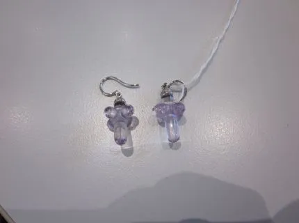 1 Paar Ohrgehänge mit Amethysten und Brillanten, WG 750/000. Ref.: 764.3447