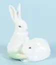 Groupe de figures - couple de lièvres "Herend" – Porcelaine, polychrome, H= 9 cm