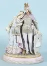 Figure group - Lohengrin and Elsa – Biscuit porcelain, painted, on oval base, H= 30 cm, circa 1900, 1 finger of Lohengrin broken off