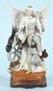 Groupe de figures - ange gardien avec soldat – Biscuit, polychrome, sur socle, H= 20 cm, Empire allemand