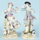 Paire de figures - Dame et cavalier