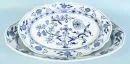 Plats, 2 pièces "Schwerter Meissen" – porcelaine, peinte à la main, décor "Zwiebelmuster, kobaltblau", bord ondulé, ovale, L= 46/59 cm, fin 19e s., 1er choix