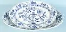 Plats, 2 pièces "Schwerter Meissen" – porcelaine, peinte à la main, décor "Zwiebelmuster, kobaltblau", bord ondulé, ovale, L= 46/59 cm, fin 19e s., 1er choix