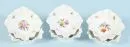 Petits bols, 6 pièces "Nymphenburg" – porcelaine, peinte à la main, décors floraux, paroi ondulée, 3,5 x 11 x 11 cm chacun