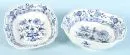 Bowls, 2 pieces "Schwerter Meissen" – porcelain, hand-painted, decor "Zwiebelmuster, cobalt blue", square, H= 6.5/10 cm, 1st choice;