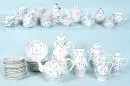 Service parts, approx. 50 pieces "Rauenstein" – Porcelain, hand-painted, decor "Strohblume", shape "Gebrochener Stab", mostly cups with saucers, cake plates,...