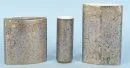 Vases, 3 pièces "Rosenthal" – porcelaine, marbré or et brun, formes variées, H= 13,5-17,5 cm