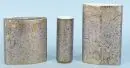 Vases, 3 pièces "Rosenthal" – porcelaine, marbré or et brun, formes variées, H= 13,5-17,5 cm
