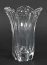 Vase "Daum France" – crystal glass, flared jagged rim, H= 23 cm, signed;