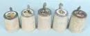 Beer mugs, 5 pieces – ceramic, all-round richly relief-decorated ornaments with figure and animal motifs, pewter lids with porcelain inserts, H= 14-17 cm, around 1900