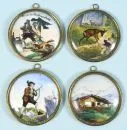 Inserts en porcelaine pour couvercles de chopes à bière, 4 pièces
