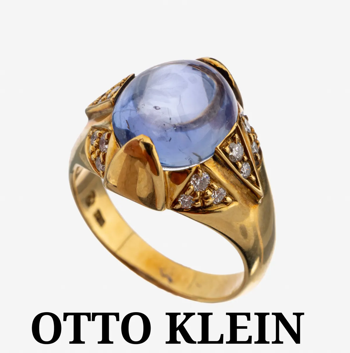 Bague saphir-brillant OTTO KLEIN en or 18 ct, or 750/000, fabrication de qualité,