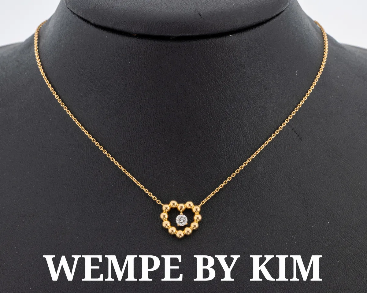 18 kt Gold WEMPE BY KIM Brillant-Collier, GG 750/000, herzf. Mittelteil, mittig bewegl