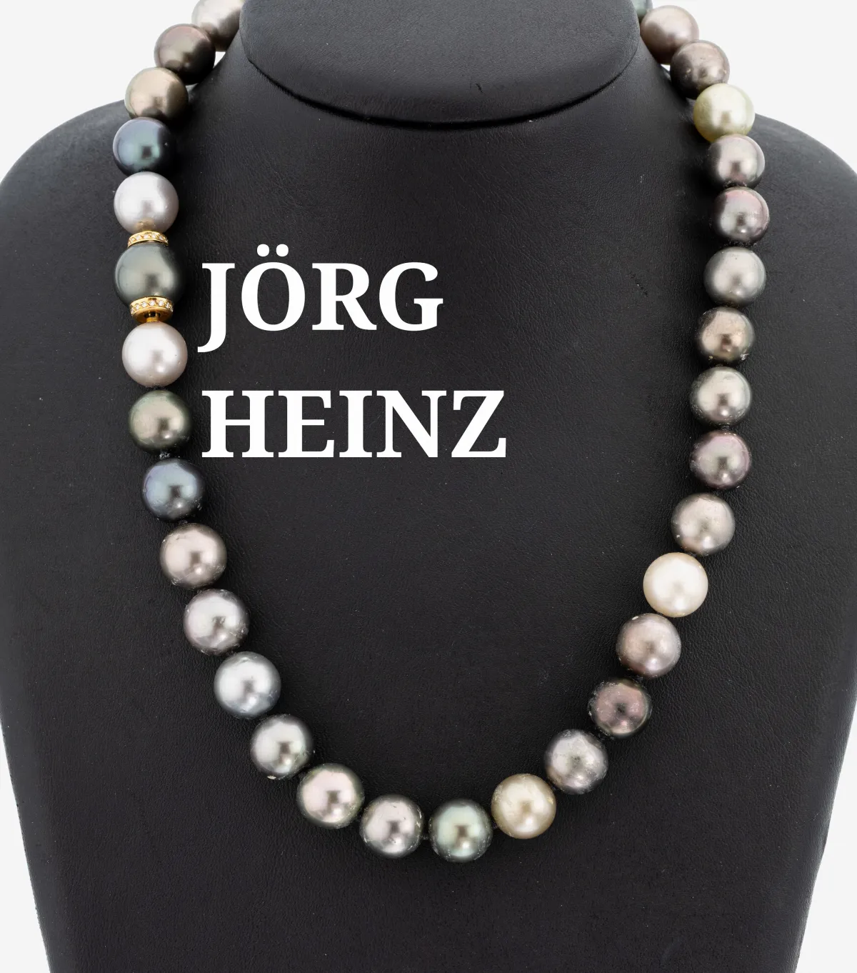 Perl-Collier mit 18 kt Gold JÖRG HEINZ Brillant-Schließe, GG 750/000, 37