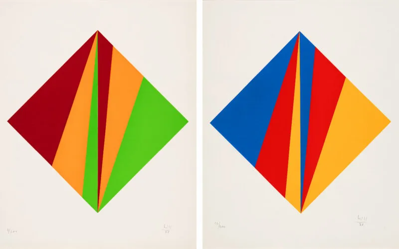 Bill, Max – Carré en orange-vert - Carré en rouge-bleu