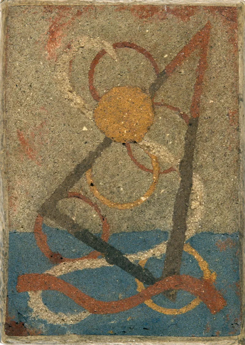 Glöckner, Hermann – o.T. (Rote, gelbe u. braune Formen über Blau)