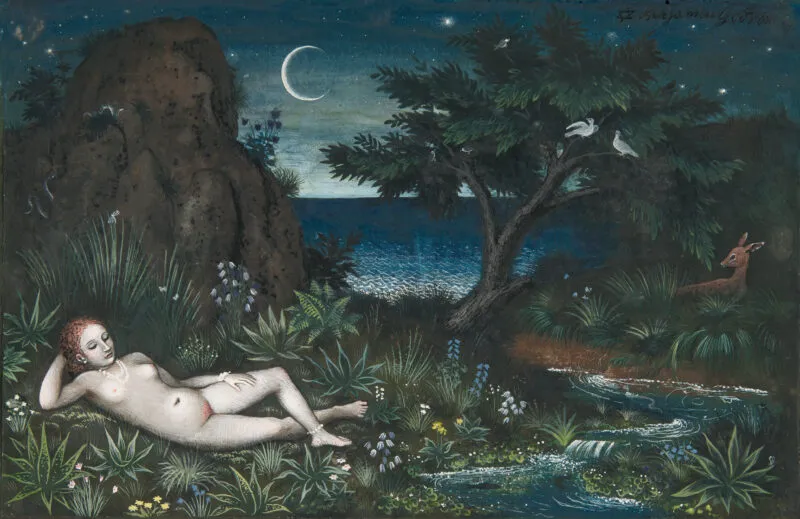 Godron, Johann Benjamin – sans titre (Nuit paradisiaque avec nu féminin)