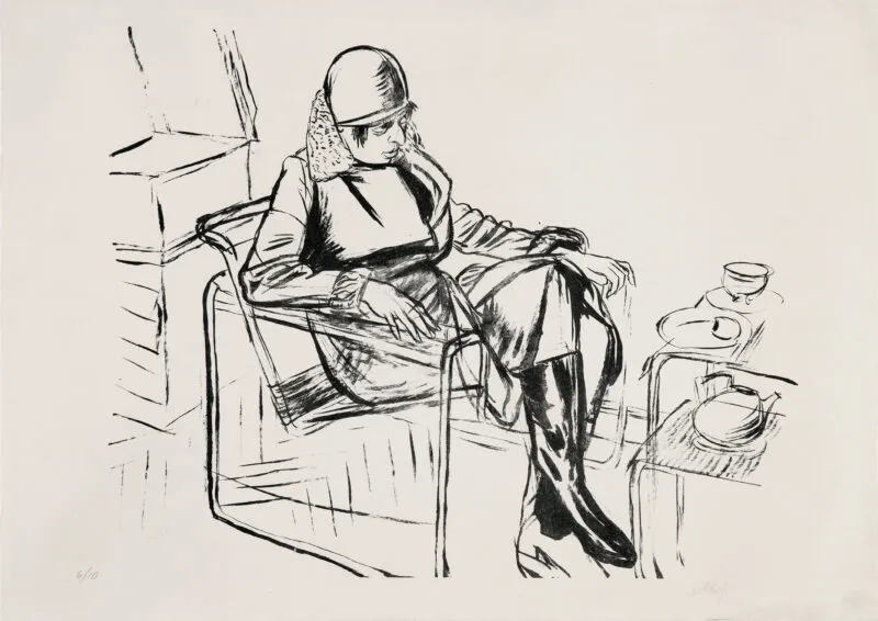 Hubbuch, Karl – Hilde v křesle Bauhaus