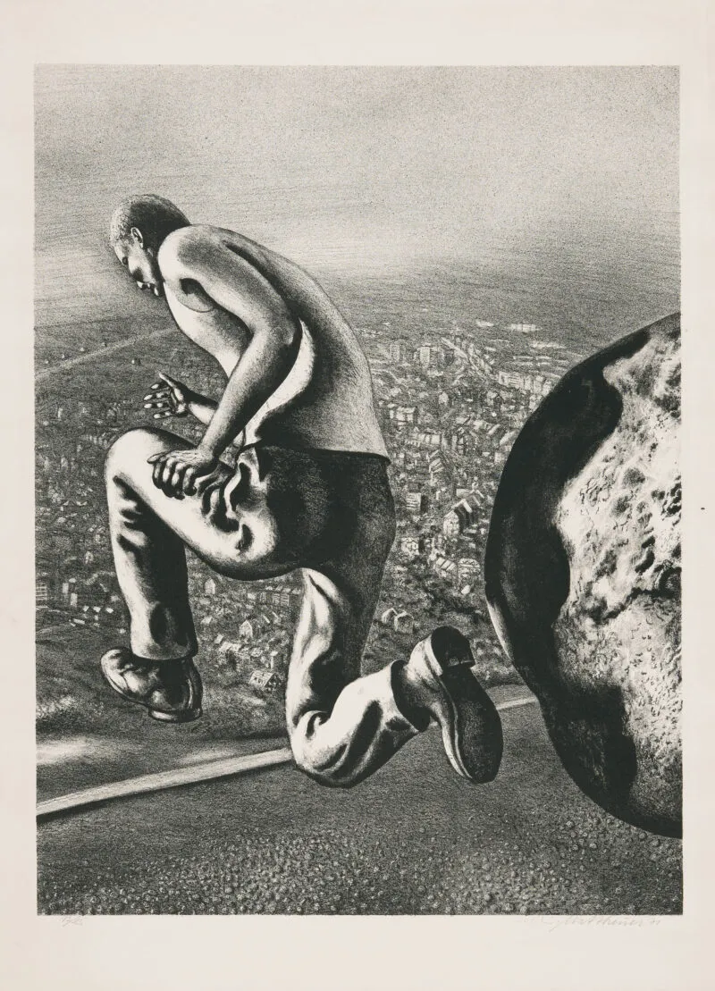 Mattheuer, Wolfgang – Die Flucht des Sisyphos