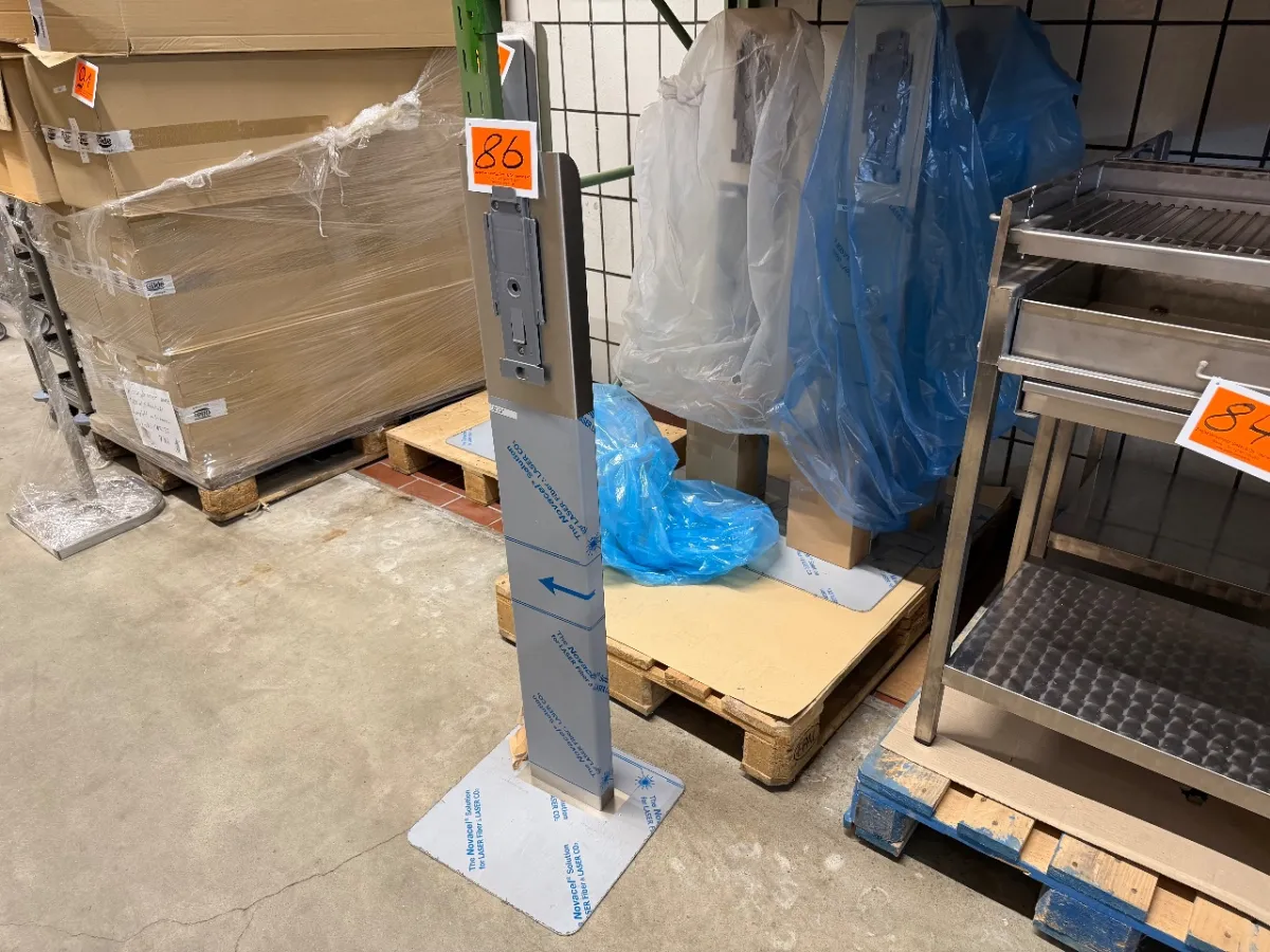 Desinfectie-/zeepdispenser van roestvrij staal met voet (zonder dispenser)