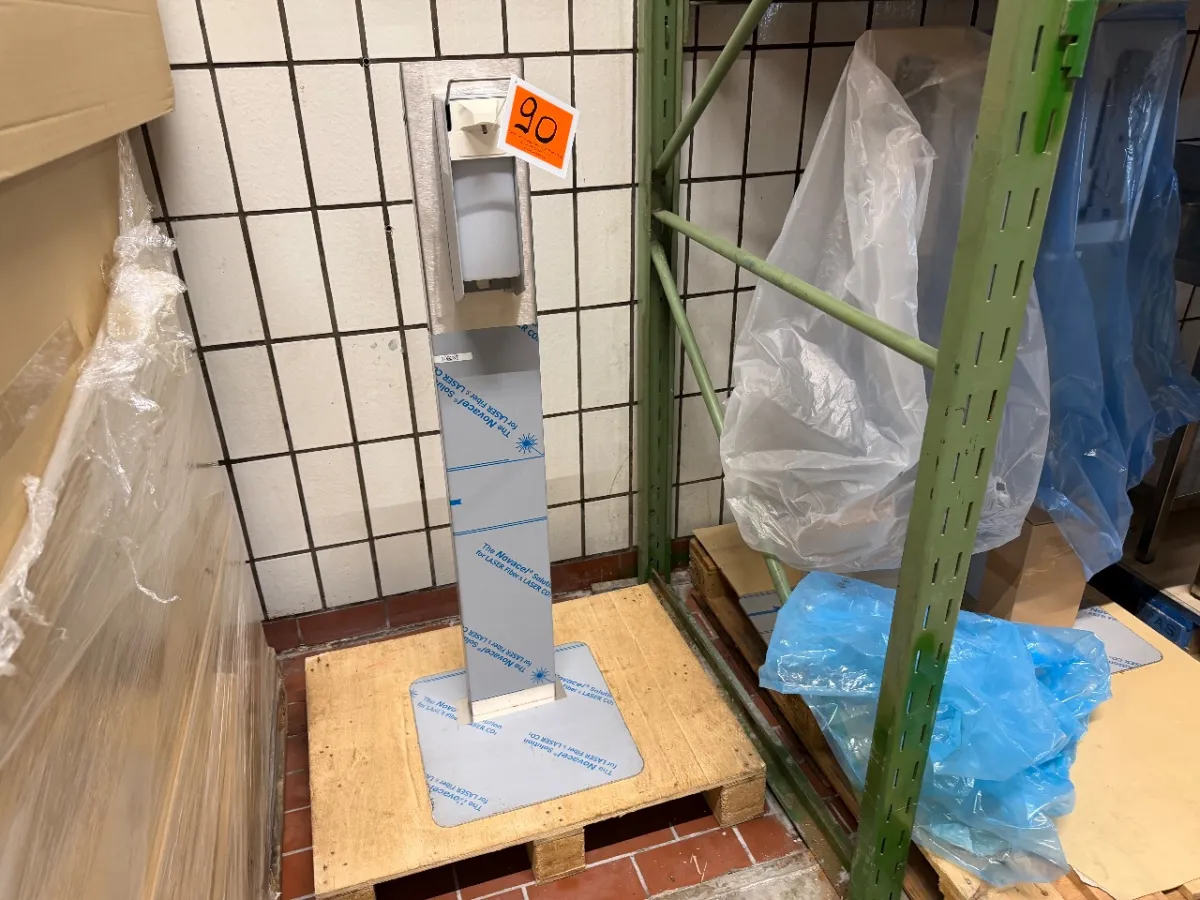 Stainless steel disinfectant/soap dispenser with stand