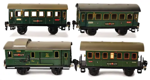 MÄRKLIN – Voie 0, 3 pièces voitures voyageurs à 2 essieux