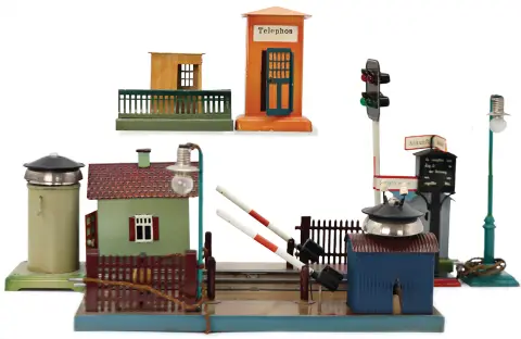 MÄRKLIN – Voie 0, passage à niveau avec barrières, croix de Saint-André et sonnette