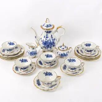 Serwis do kawy z porcelany dla 6 osób
