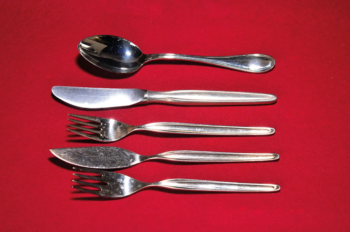 Tafelbesteck, deutsch, Wilkens Bremen, Modell Schwedisch Faden in Versilberung 180 Royal,