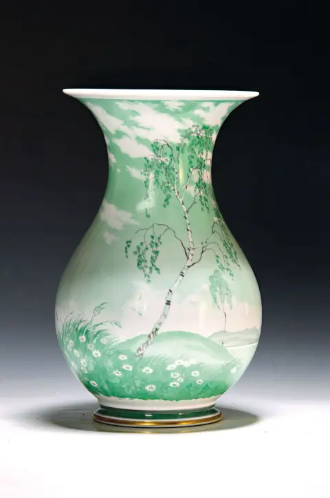 Grand vase balustre, Nymphenburg, vers 1925, forme 1036, peinture Prof. Rudolf Sieg, (1877
