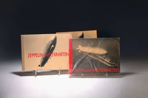Albums de collection : Zeppelin-Weltfahrten, vol. I et II, Dresde, Lohse 1933, ainsi que