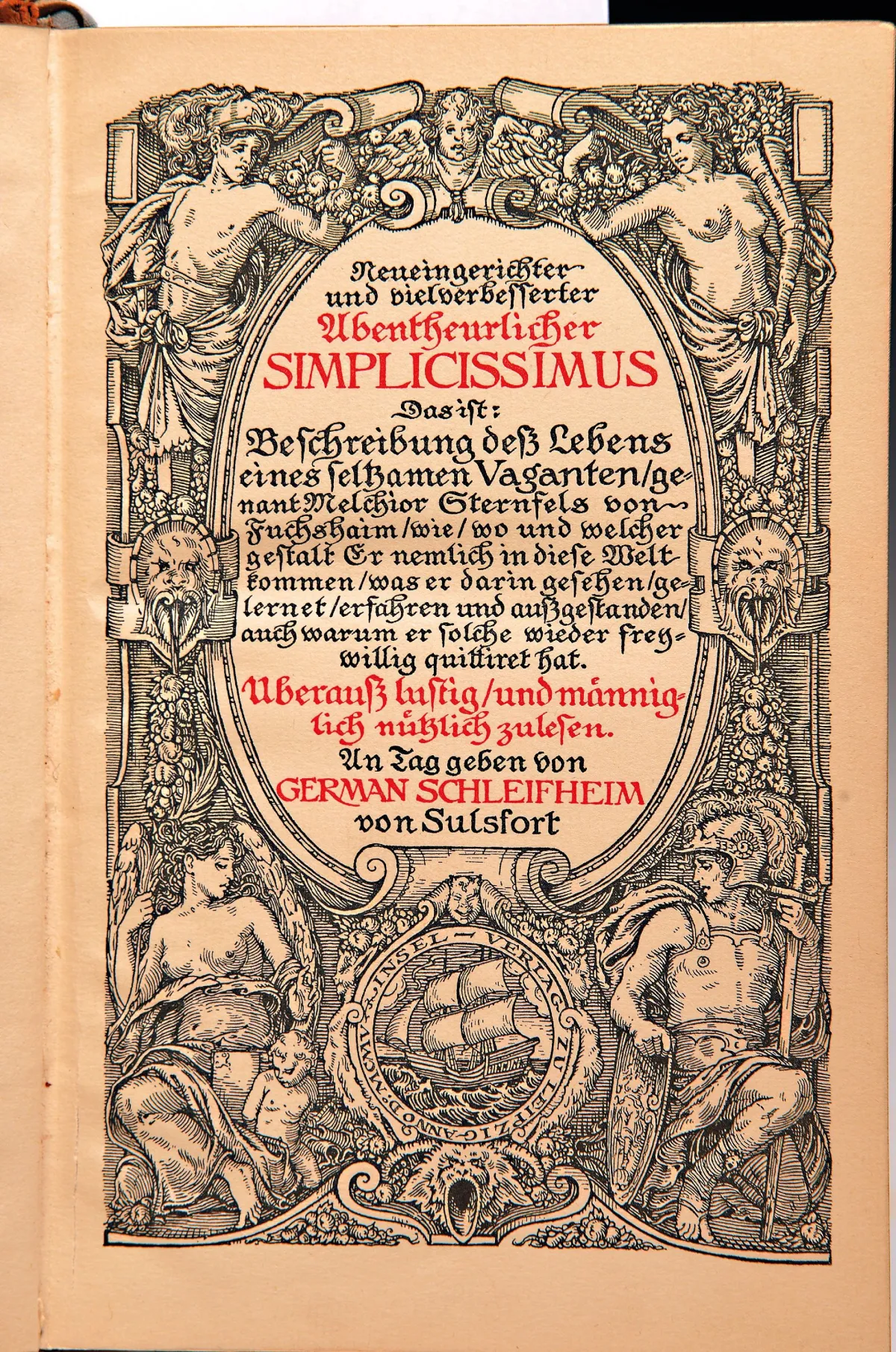 Hans Jakob Christoffel von Grimmelshausen: Der abenteuerliche Simplicissimus, Leipzig,